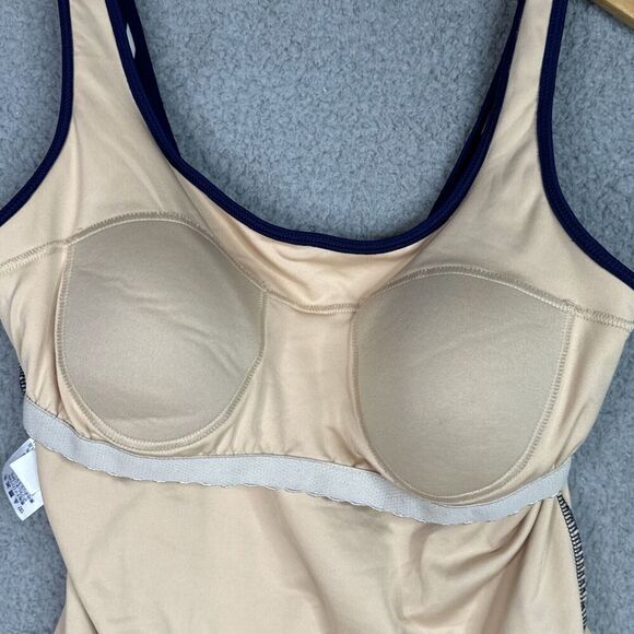 Lands' End  One Piece Swimsuit Womens Size 10 Navy Blue White Striped Nautical - Picture 8 of 11